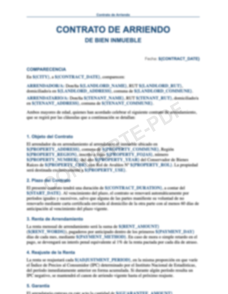 Contrato de Arriendo