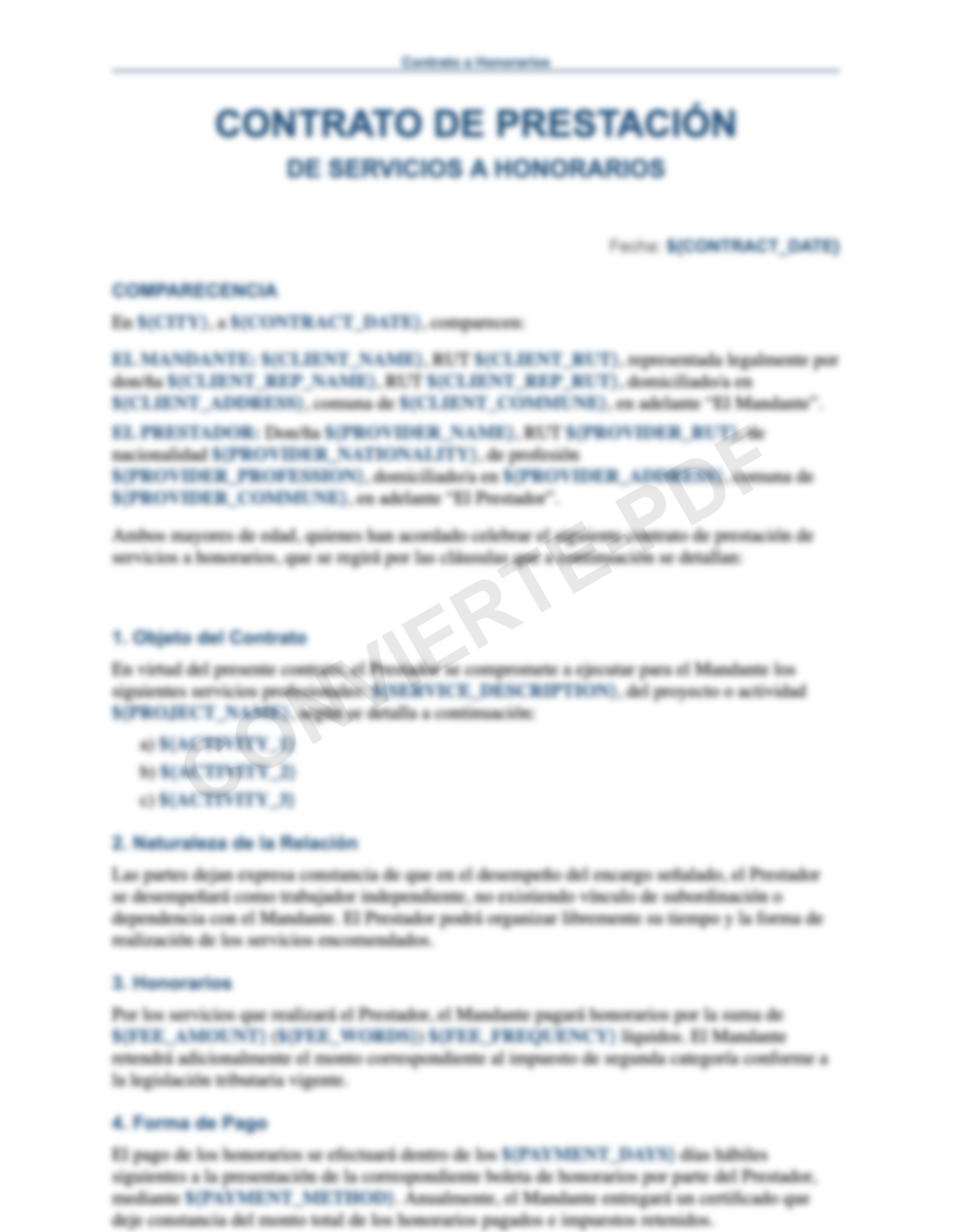 Contrato de Honorarios