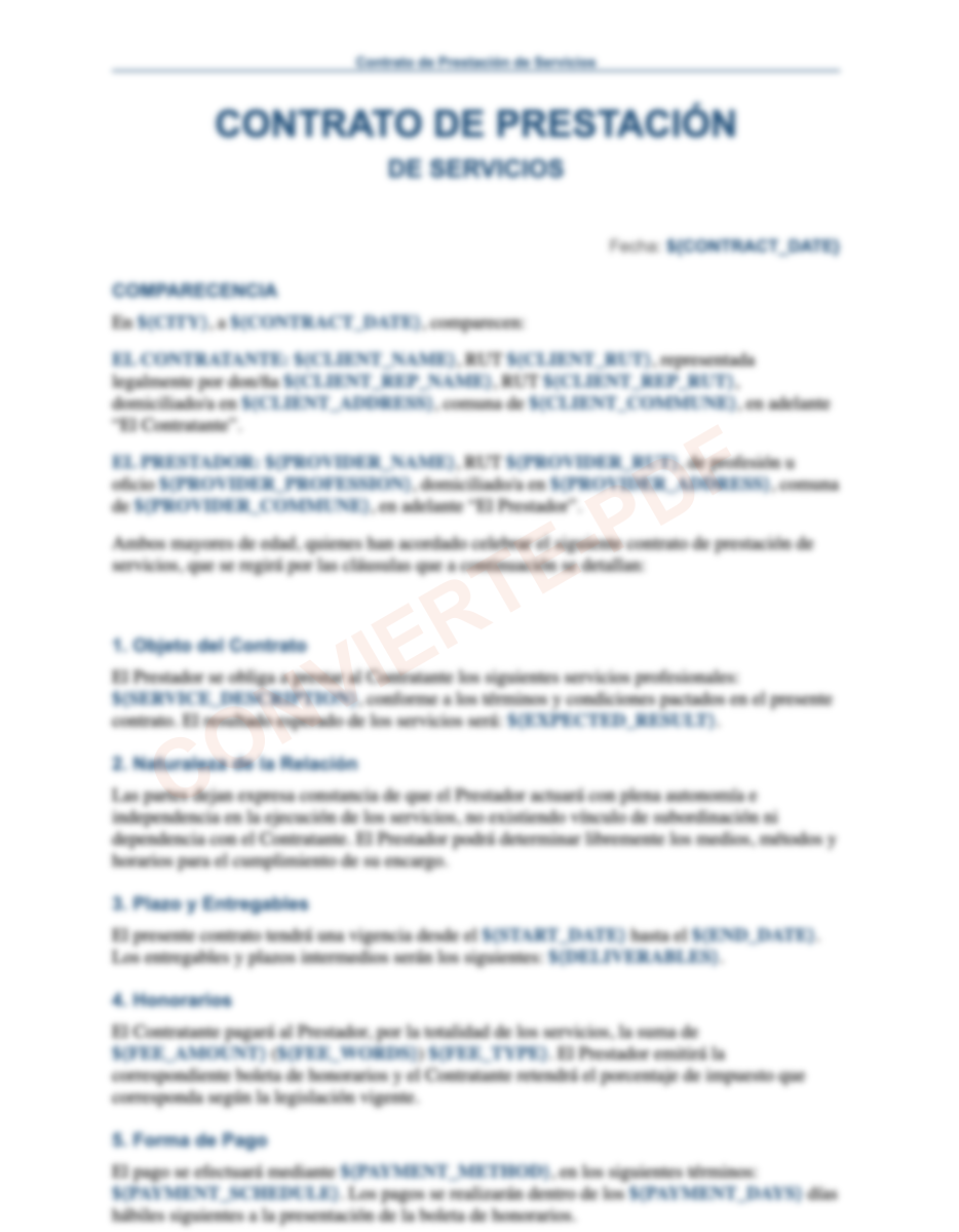 Contrato de Prestación de Servicios